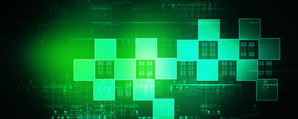 2d illustration Abstract futuristic electronic circuit technology background