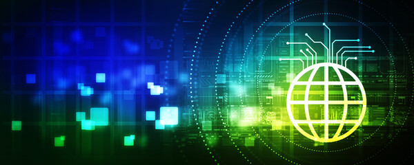 2d illustration Abstract futuristic electronic circuit technology background