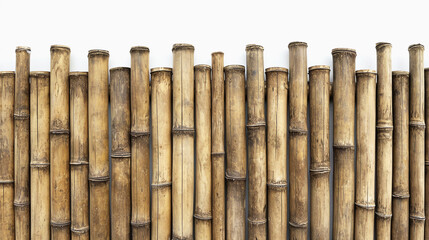 background of bamboo wall on white background.