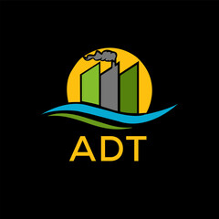 Fototapeta premium ADT Letter logo design template vector. ADT Business abstract connection vector logo. ADT icon circle logotype. 