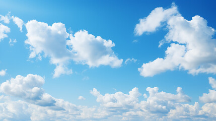 Naklejka na ściany i meble beautiful white clouds and blue sky natural background