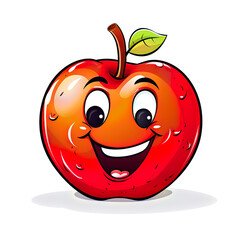 Obraz premium LIne art drawing sheet of red apple