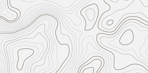 Topographic contour map, topographic map line. Abstract geographic wave grid line map. Geographic mountain relief background. - obrazy, fototapety, plakaty