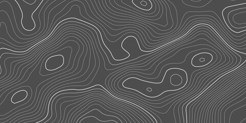 Abstract wavy topographic map. Abstract wavy and curved lines background. Abstract geometric topographic contour map background.