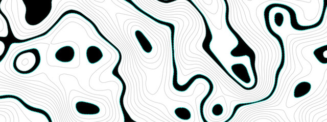 Abstract wavy topographic map. Abstract wavy and curved lines background. Abstract geometric topographic contour map background.