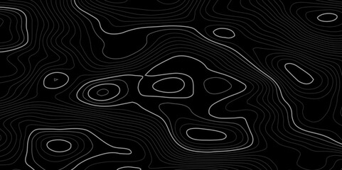 Abstract wavy topographic map. Abstract wavy and curved lines background. Abstract geometric topographic contour map background.