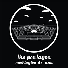 Circle Icon The Pentagon. vector illustration