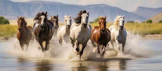 Wild horses inhabit a diverse ecosystem and adapt to their surroundings.