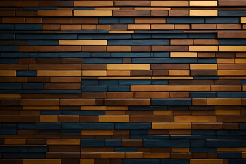 Long Form Dark Wood Tile Wall for Wallpaper or Background Generative AI