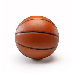 Basketball ball isolated on white background. 3d rendering. AI.