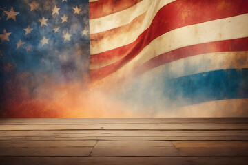 Rustic Patriotic Americana Wall for Wallpaper or Background Generative AI.