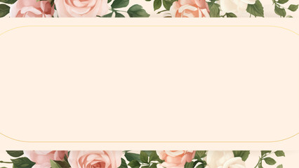 Pink and beige modern background watercolor invitation with floral and flower