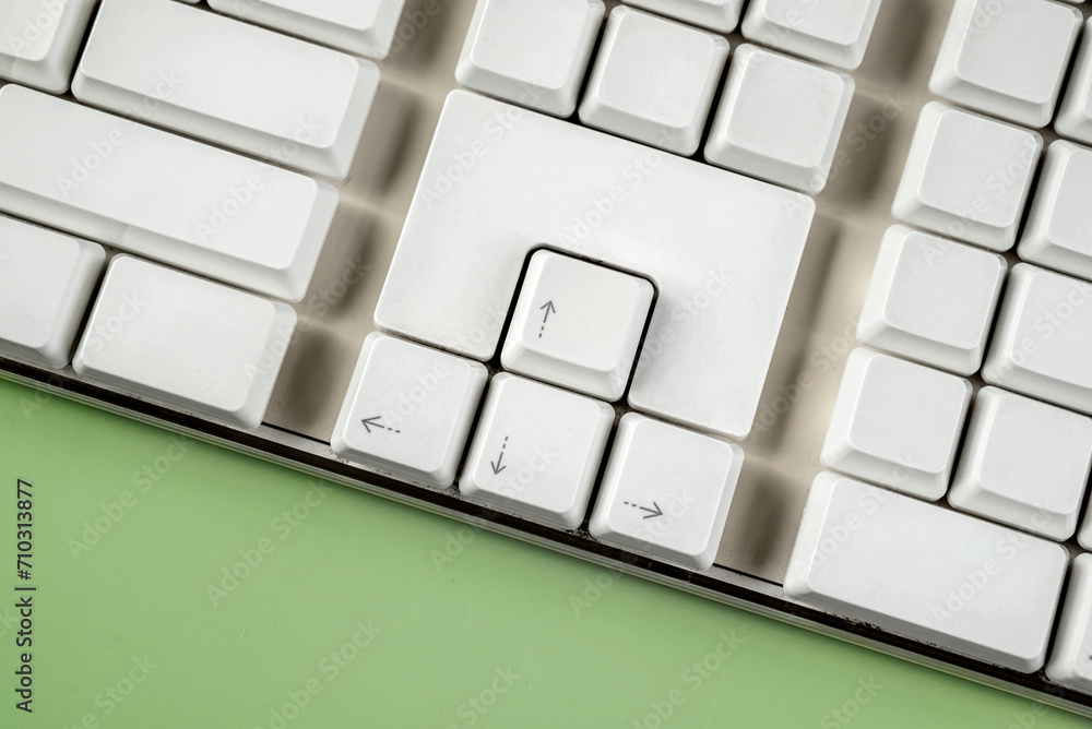 Poster closeup view of a computer keyboard