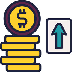 profit icon. vector filled color icon for your website, mobile, presentation, and logo design.