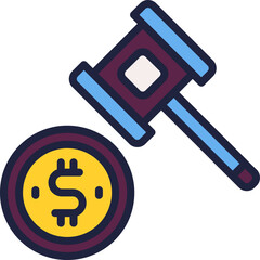 auction icon. vector filled color icon for your website, mobile, presentation, and logo design.