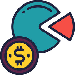 pie chart icon. vector filled color icon for your website, mobile, presentation, and logo design.