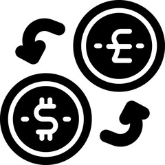 exchange icon. vector glyph icon for your website, mobile, presentation, and logo design.
