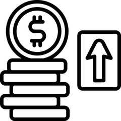 profit icon. vector line icon for your website, mobile, presentation, and logo design.