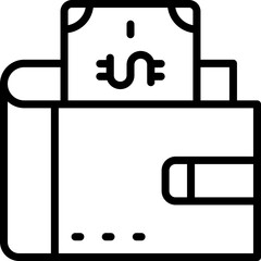 wallet icon. vector line icon for your website, mobile, presentation, and logo design.