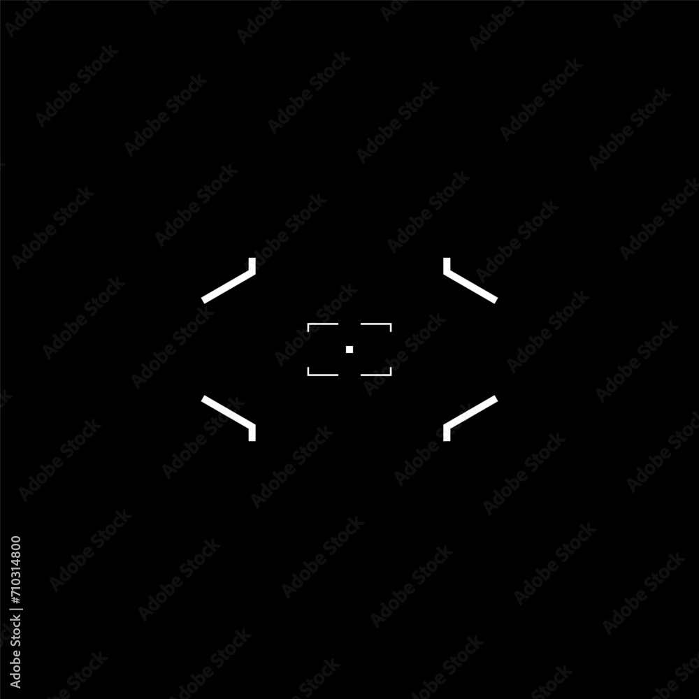 Aufkleber cyberpunk target, hud futuristic aim. cyberpunk style gui element, tech style sight. vector futurist