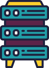 server icon. vector filled color icon for your website, mobile, presentation, and logo design.