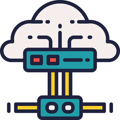 cloud storage icon. vector filled color icon for your website, mobile, presentation, and logo design.