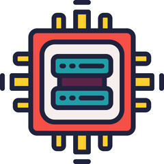 processor icon. vector filled color icon for your website, mobile, presentation, and logo design.