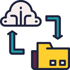 cloud backup icon. vector filled color icon for your website, mobile, presentation, and logo design.