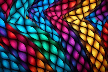 background with intertwined and colorful pattern resembling DNA strands. Generative AI