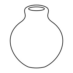 Vector vase lines style hand drawn illustration 