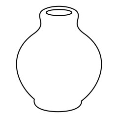 Vector vase lines style hand drawn illustration 