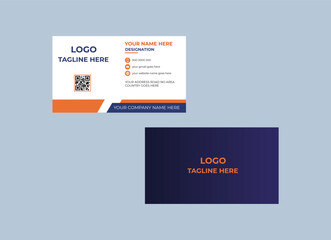  Clean professional  visiting card design template Luxury business Double-sided creative business card template Portrait and landscape orientation for corporate