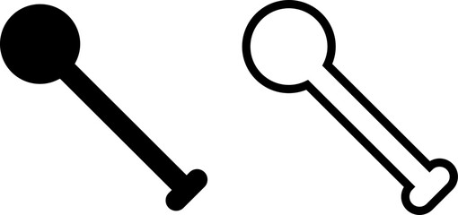 measuring spoon icon, sign, or symbol in glyph and line style isolated on transparent background. Vector illustration