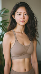 Confident Young Woman in Sportswear Indoor