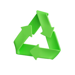 3D Recycle Model The Power of Recycling. 3d illustration, 3d element, 3d rendering. 3d visualization isolated on a transparent background