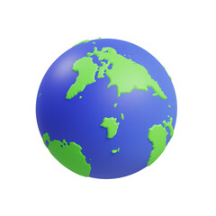 3D Earth Model Our Home The Blue Planet. 3d illustration, 3d element, 3d rendering. 3d visualization isolated on a transparent background