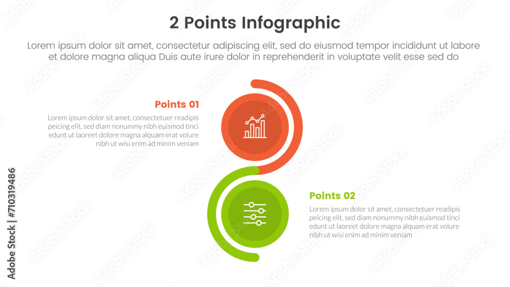 Poster versus or compare and comparison concept for infographic template banner with vertical circle stack 
