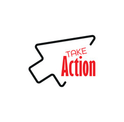 Take Action text on white background