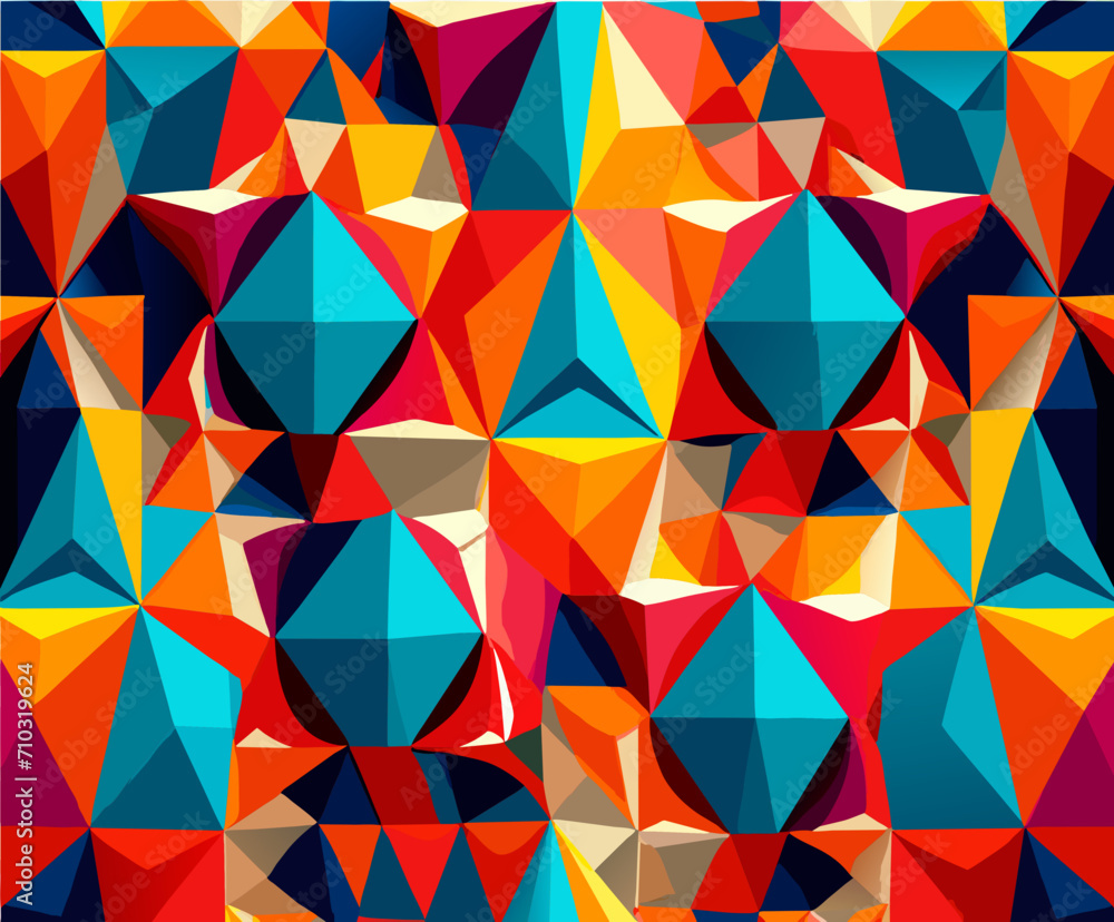Poster geometric patterns in 3d vektor icon illustation