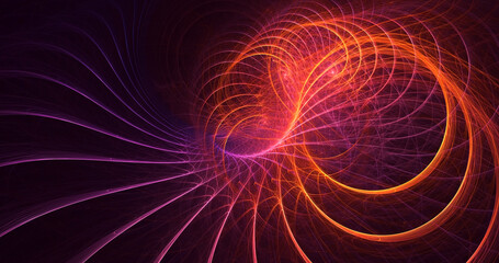 3D manual rendering abstract technology fractal background