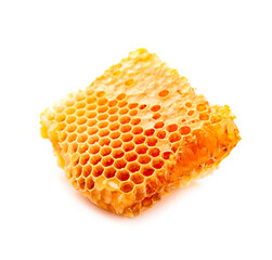 Honeycomb with honey on white backgrounds