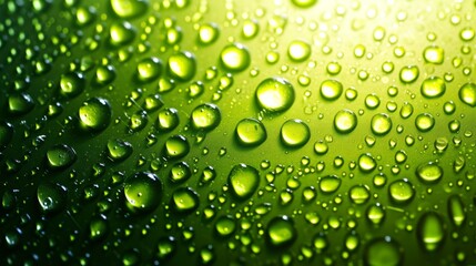 Green Background with Water Droplets
