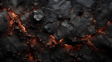 Volcano ground shattered and lava coming out, Abstract Texture background wallpaper - Generative AI	