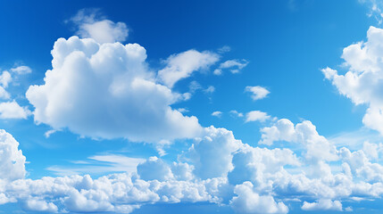 Naklejka na ściany i meble beautiful blue sky and clouds natural background