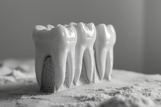 Series of images showing different stages of tooth decay