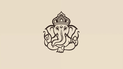 Elegance in Simplicity: Drawing Lord Ganesha in a Minimalist Style - obrazy, fototapety, plakaty
