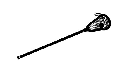 lacrosse stick, black isolated silhouette