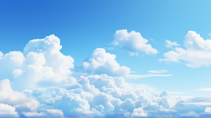 blue sky with bright sunlight and white clouds background