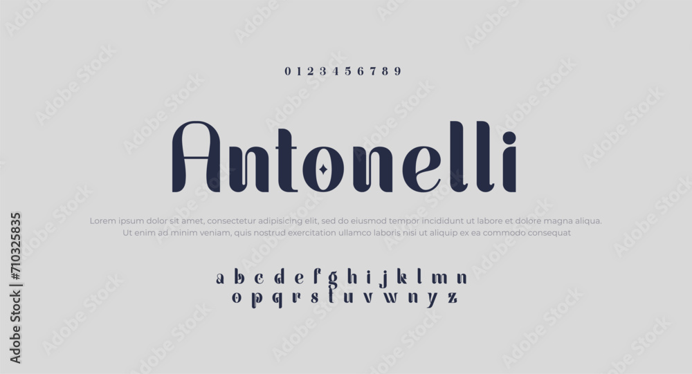 Wall mural autonelli premium luxury modern alphabet letters and numbers. elegant wedding typography classic ser - Wall murals