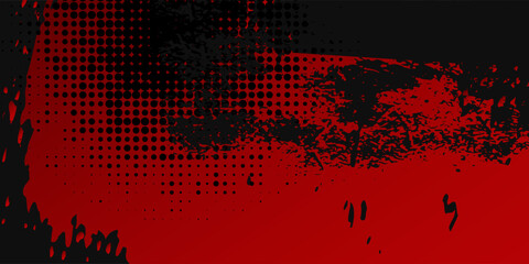 Grunge texture effect background. Distressed rough dark abstract textured. Black isolated on red. Graphic design element vintage style decoration concept for banners grunge dots halftone